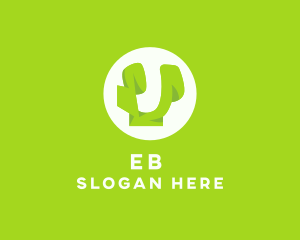Vegetarian - Modern Natural Letter U logo design