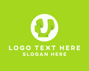Vegan - Modern Natural Letter U logo design