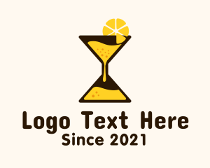 Bartending - Lemon Juice Hourglass logo design