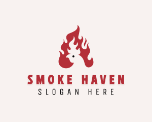 Chicken BBQ Flame logo design