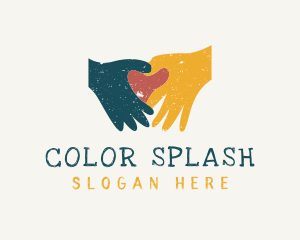 Colorful Love Hands logo design