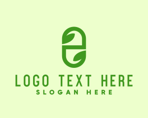 Green - Green Organic Medicine Letter E logo design