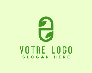 Prescription Drugs - Green Organic Medicine Letter E logo design
