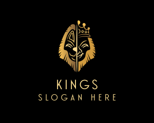 Half Lion King Head logo design