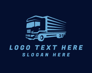 Courier - Blue Freight Vehicle logo design