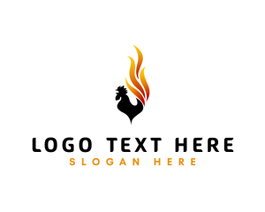 Fire - Flaming Fire Rooster logo design