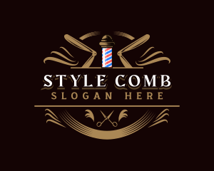 Barbershop Haircut Grooming logo design