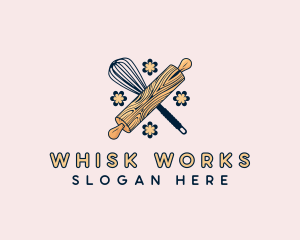 Baking Whisk Cookie logo design