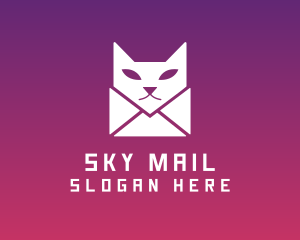 Kitten Cat Envelope logo design