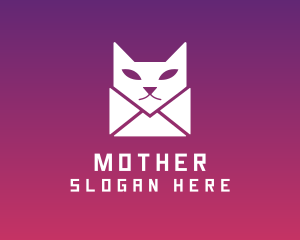 Kitten Cat Envelope logo design