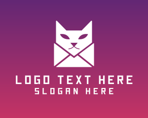 Message - Kitten Cat Envelope logo design