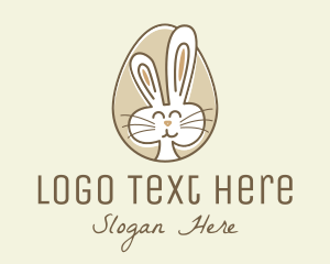 Adorable - Bunny Rabbit Egg logo design