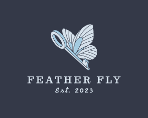 Butterfly Flying Key  logo design