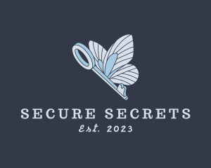 Confidential - Butterfly Flying Key logo design