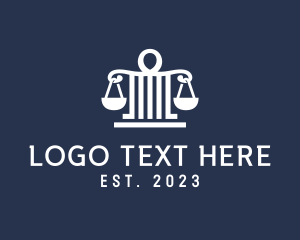 Column - Legal Attorney Pillar Scales logo design