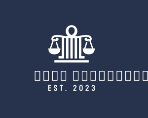 Justice - Legal Attorney Pillar Scales logo design