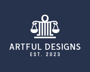 Legal Attorney Pillar Scales logo design