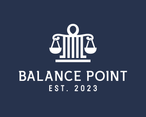 Equilibrium - Legal Attorney Pillar Scales logo design