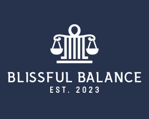 Legal Attorney Pillar Scales logo design