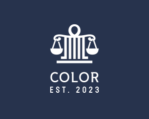 Legal Attorney Pillar Scales logo design