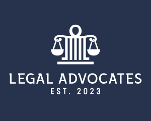 Legal Attorney Pillar Scales logo design