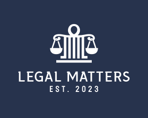 Legal Attorney Pillar Scales logo design