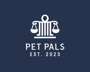 Legal Attorney Pillar Scales logo design