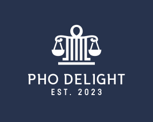 Legal Attorney Pillar Scales logo design