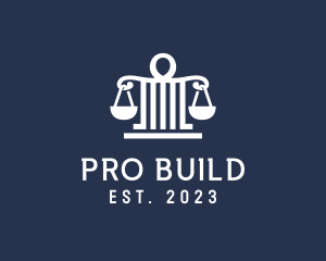 Legal Attorney Pillar Scales logo design