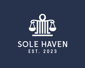 Legal Attorney Pillar Scales logo design