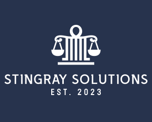 Legal Attorney Pillar Scales logo design