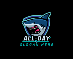 Angry Shark Mascot logo design