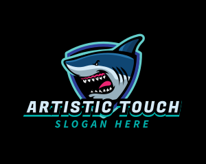 Angry Shark Mascot logo design