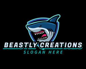 Angry Shark Mascot logo design