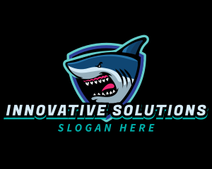 Angry Shark Mascot logo design