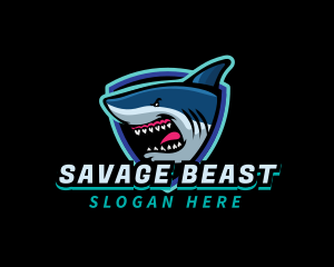 Angry Shark Mascot logo design