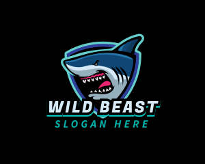 Savage - Angry Shark Mascot logo design