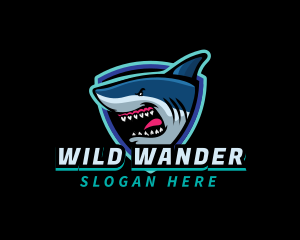 Angry Shark Mascot logo design