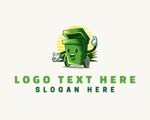 Trash - Garbage Trash Bin logo design