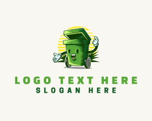 Housekeeping - Garbage Trash Bin logo design