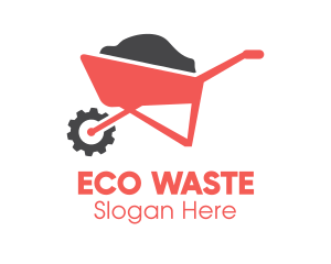 Waste - Red Wheelbarrow Cog logo design