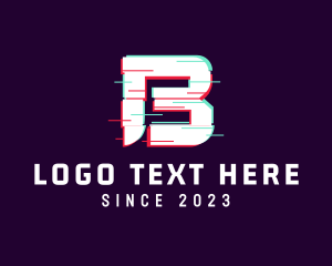 Robotics - Cyber Glitch Letter B logo design