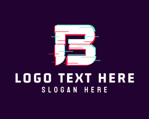Cyber Glitch Letter B Logo