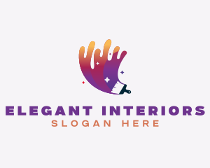 Paint Brush Interior Renovation logo design