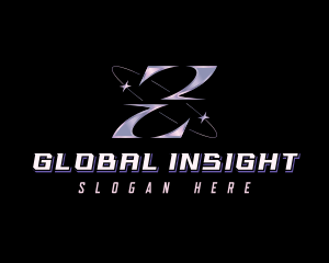Cosmic Y2K Letter Z Logo