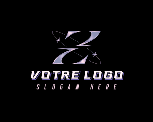 Cosmic Y2K Letter Z Logo