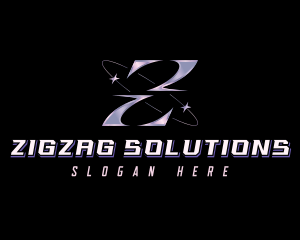 Cosmic Y2K Letter Z logo design