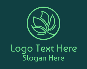 Green Lotus Flower  Logo