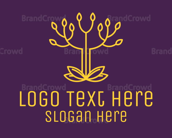Golden Elegant Tree Branch Logo