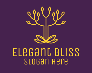 Decorative - Golden Elegant Tree Branch logo design